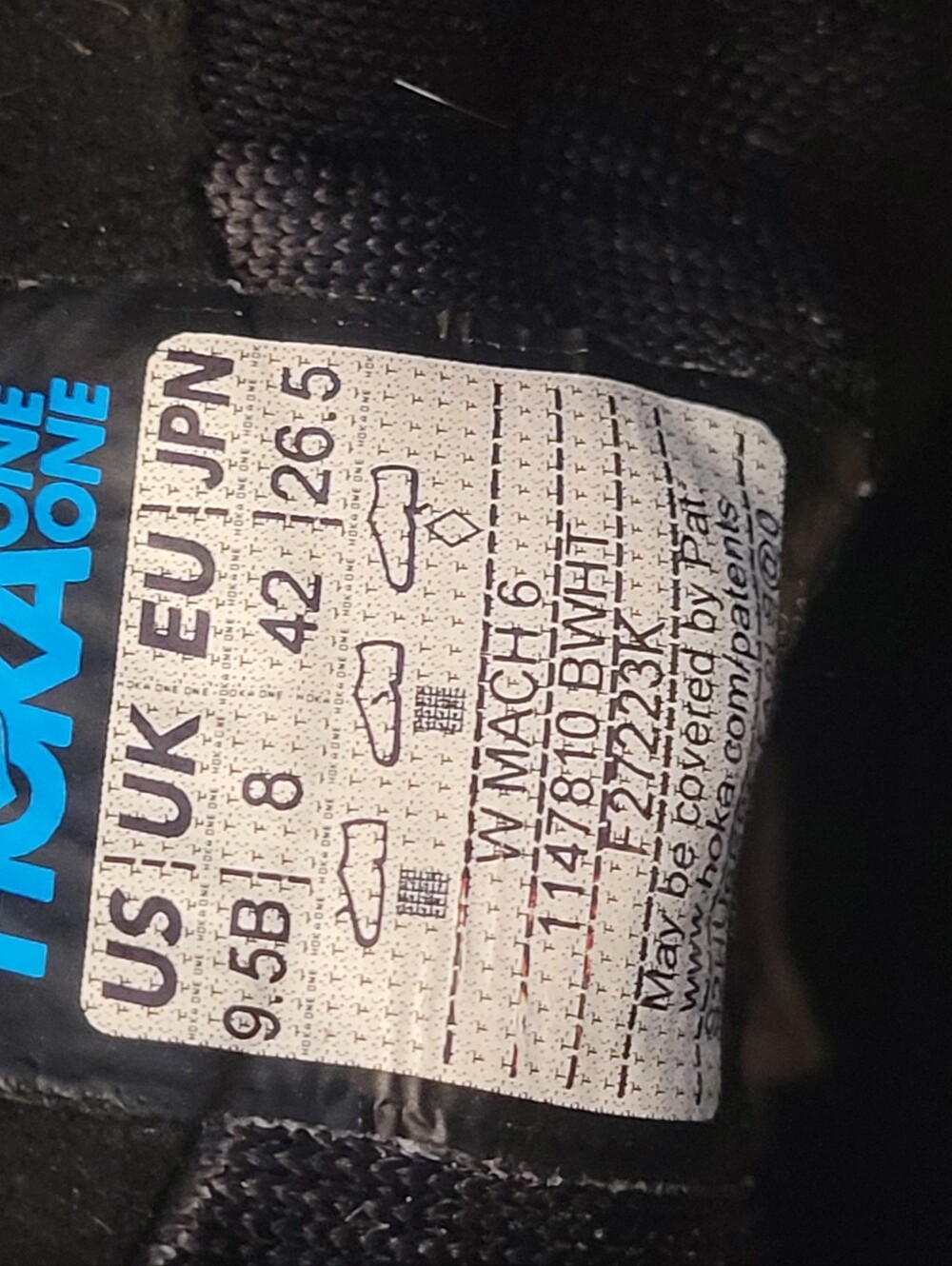 Hoka Women's MACH 6 Black and White Performance Running Shoes. Size 9.5 - Picture 5 of 7